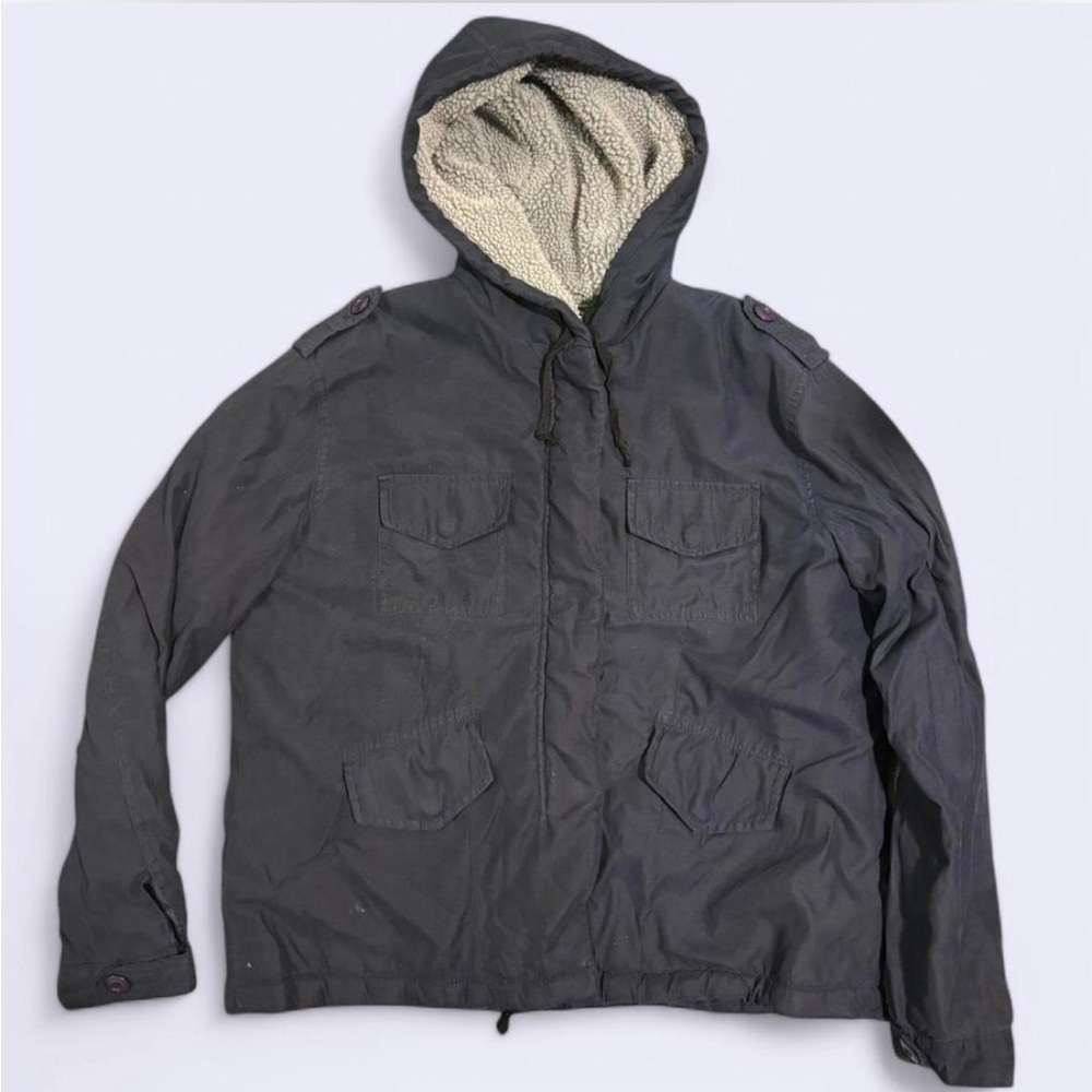 brandy melville navy sherpa jacket